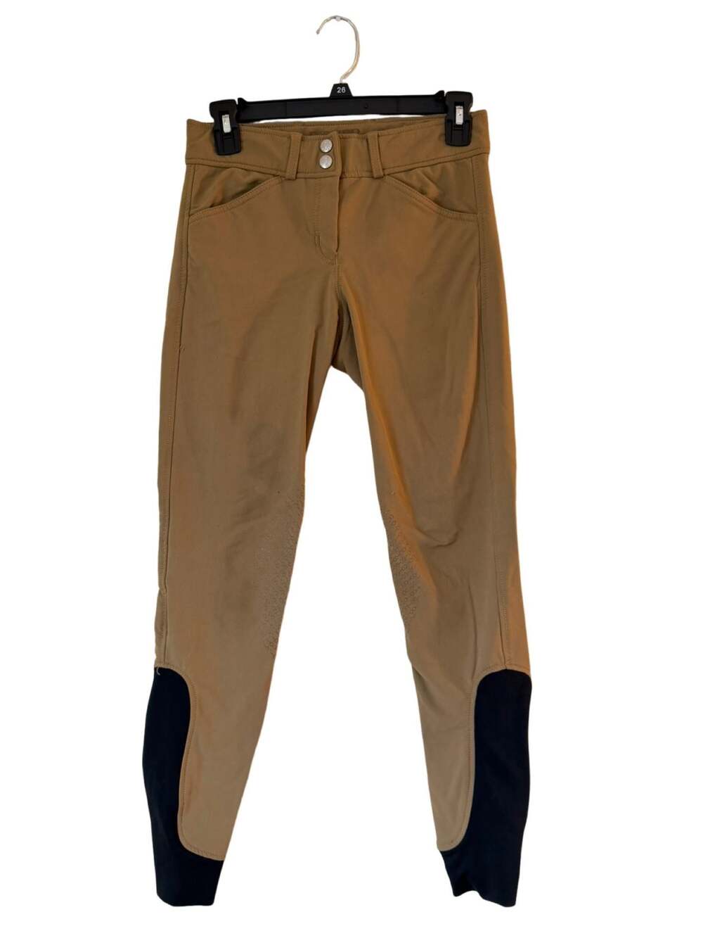 Dover Saddlery Tan Stretchy Knee Patch Riding Breeches Item No. 351239